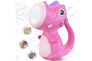 OSIMILY Dinosaur Bubble Machine,Dino Bubble Wand for Kids,Musical & Light Up Fun Bubble Gun Blower,Cool Outdoor Dinosaur Toys for Kid,Birthday Gifts for Ages 3 4 5 6 7 8 Year Boys & Girls (Purple)