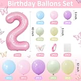 Balloon Dance Pink 2 Balloon 2nd Birthday Decorations Set 59 pc view 2