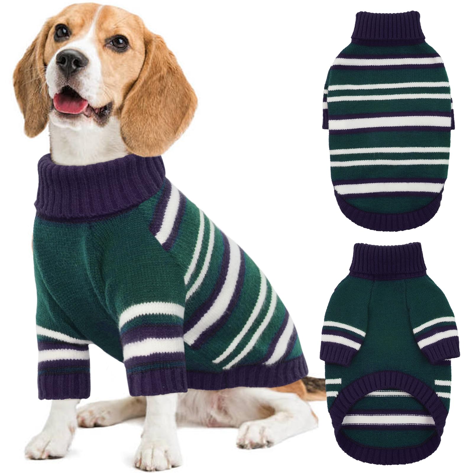 Kuoser M Dog Jumper Medium, Sweater Warm, Knitted Pullover Christmas, Winter Clothes for Medium Dogs, Turtleneck Fleece Coat Soft Sweatshirt, Pet Christmas Outfit