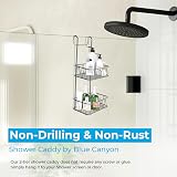 Blue Canyon No Drill 2 Tier Shower Caddy Stainless Steel Grey view 3