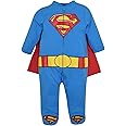 Warner Bros. Batman & Superman Baby Boys' Costume Coveralls with Cape Set