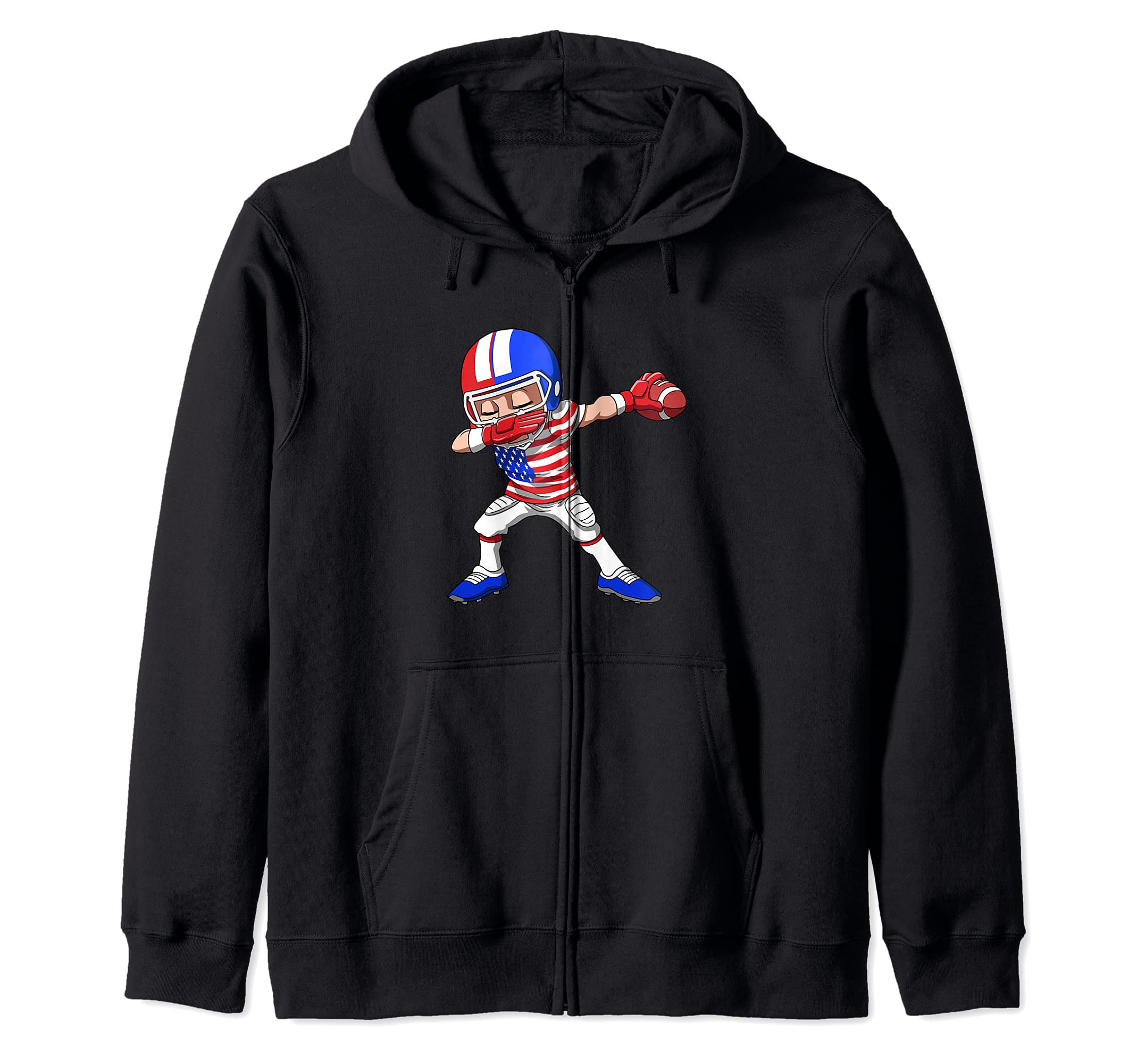 USA Dabbing Football Kid Zip Hoodie