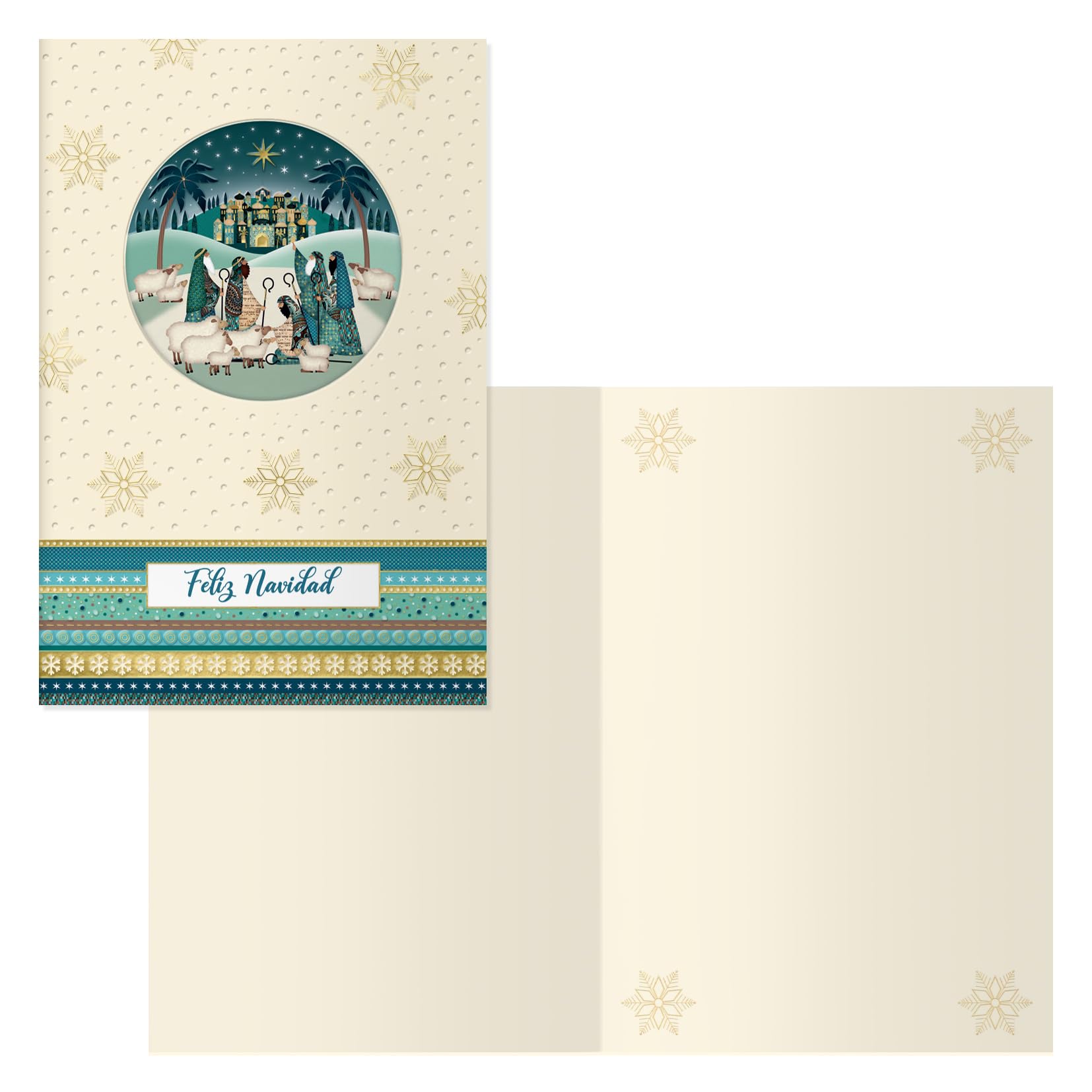 DOHE - Christmas Greeting Cards - Pack of 6 - Size: 11.5 x 17 cm (closed) - Includes envelope to store the card - Nativity Model