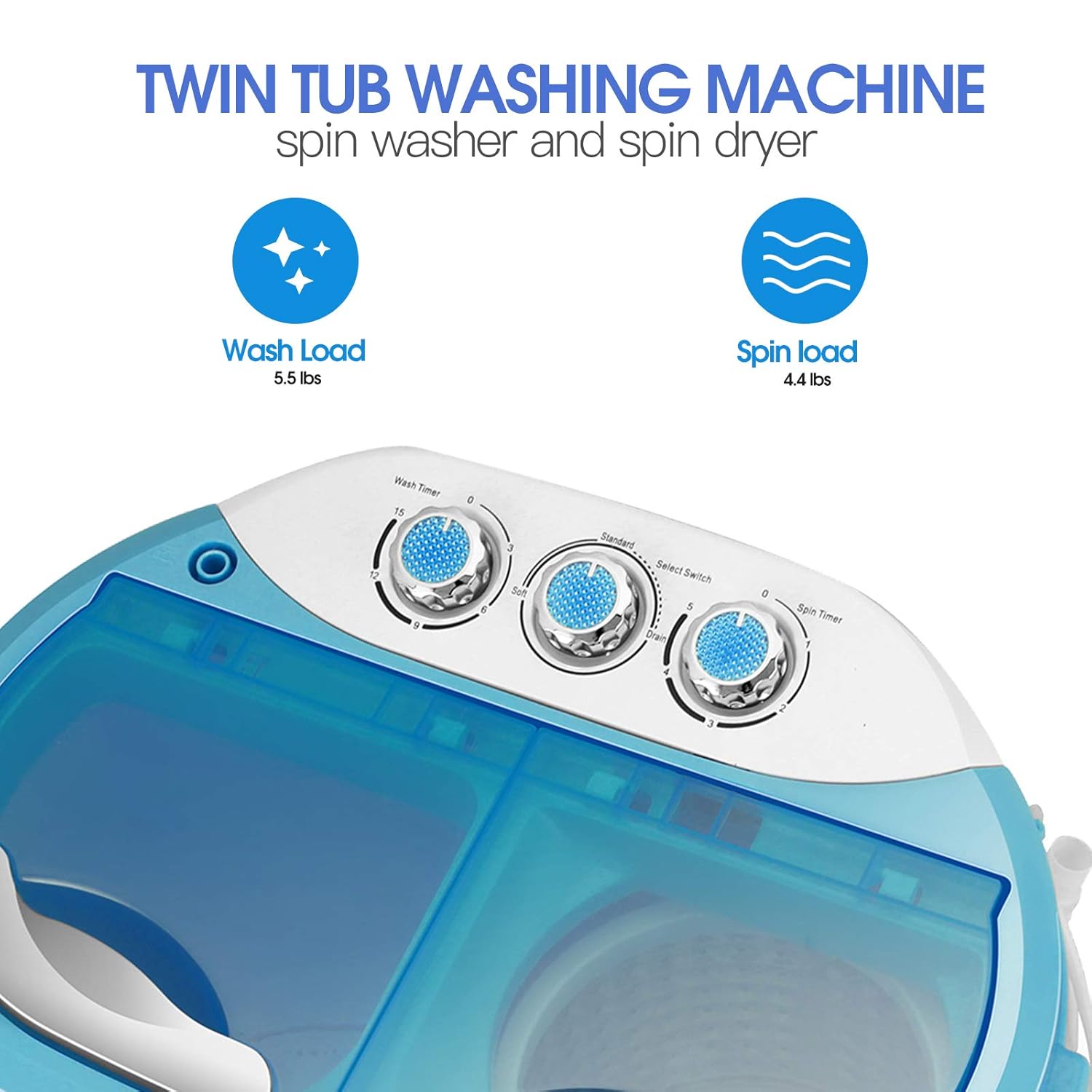 Portable Mini Twin Tub Washing Machine Washer And Spin