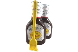 BBQ Sauce Bundle Includes (2) 18oz Containers Of Sweet Baby Ray's Original Award Winning Barbecue Sauce and 1 Silicone FoxFyr Basting Brush (Top-Shelf Dishwasher Safe) - Professional-Grade Flavor!
