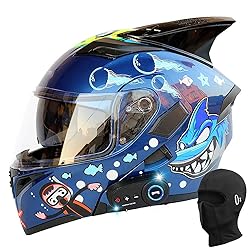 Bluetooth Modular Helmet with Horns Full Face