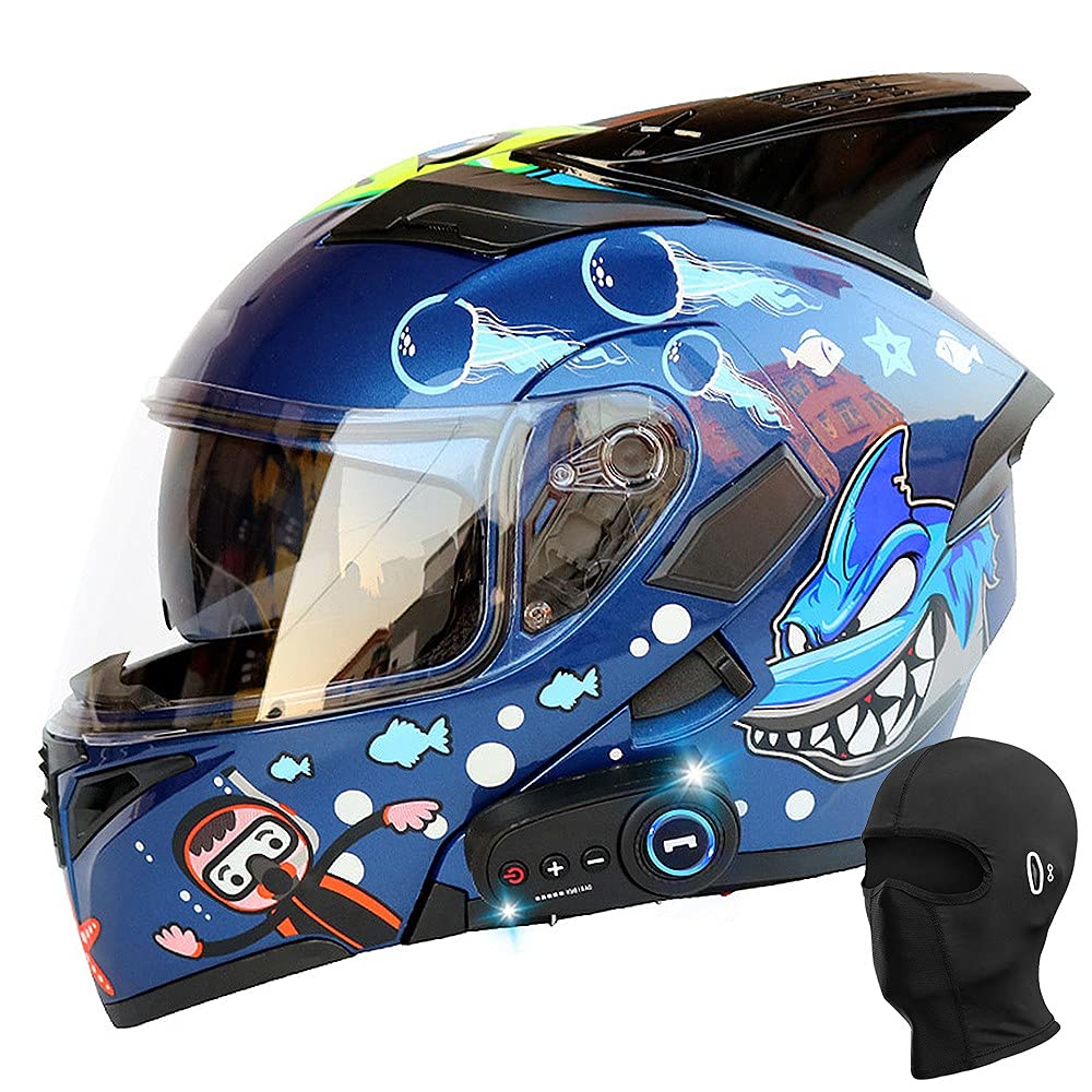 Bluetooth Modular Helmet with Horns Full Face