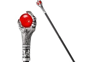 Spooktacular Creations Halloween Walking Cane, Fire Dragon Claw Round Staff for Wizard Costume Scepter Accessories for Halloween Party Pretend and Play Costume, Dress Up Parties