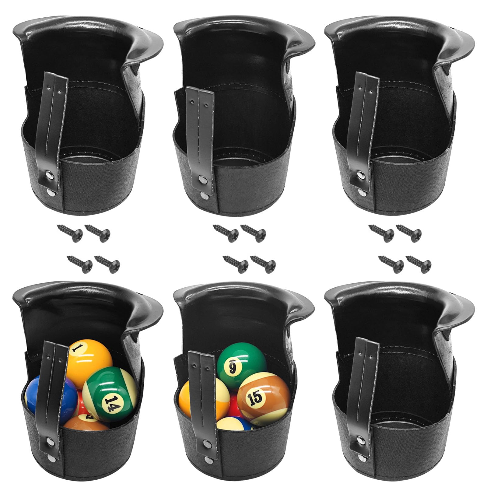 Photo 1 of MoyanSuper Pool Table Pockets Replacement Leather Pockets for Billiard Table Set of 6 Drop Pockets