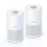 FULMINARE Air Purifiers for Bedroom H13 True HEPA Air Filter Quiet Air Cleaner With Night Light Portable Small Air Purifier for Home, Office, Living Room (White 2 Pack)