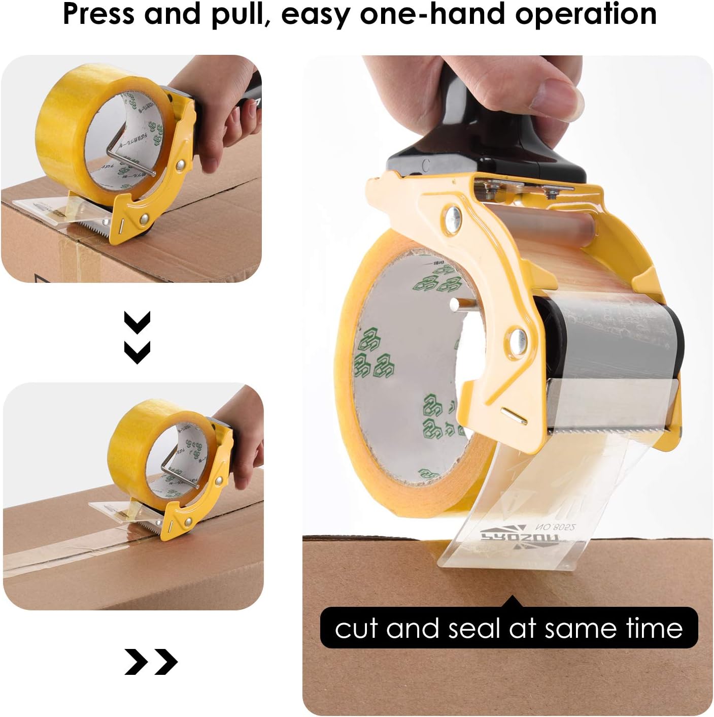 PROSUN Fast Reload 2 Inch Tape Gun Dispenser Packing Packaging Sealing Cutter Orange TG01 (Yellow): Industrial & Scientific