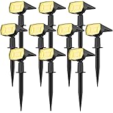 Fabrito 72 LEDs Solar Spot Lights Outdoor Waterproof, 3 Modes Landscape Spotlights, Dusk to Dawn Solar Powered Flood Wall Lights for Outside, Solar Garden Lights for Yard Porch 10 Pack (Warm White)