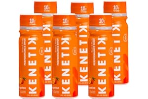 KENETIK Ketone Shots, 10g Ketones for Daily Focus, Clarity, & Energy, Electrolytes for Performance & Hydration, Gluten Free, Sugar Free, Caffeine Free, Non GMO, Tangerine, 2 oz, 6 Pack