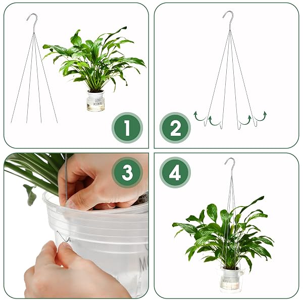 10 PACK 24 INCHES STRONG WIRE PLANT HANGERS FOR HANGING BASKETS 4 ORCHID HANGING BASKET WIRE METAL HOOK HANGER FOR GREENHOUSE SUPPLIES GARDENING INDOOR OUTDOOR PATIO HOOK FLOWER POT BASKET