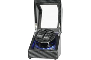 ORYX VISION Oryx Double Watch Winders for Automatic Watches Box, Watch Rotator for 3 Sizes Watches LED Light, Rotating Watch Case, Watch Shaker, Battery Operated or Ac/USB Powered Super Quiet Mabuchi Motor