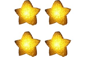 4 Pack Star Party Lights with LED Glow Festival Stage Dance Accessories Portable Design Star Shape Party Decors