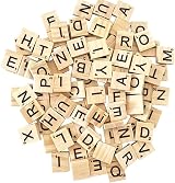 NUDFSY 100pc Wood Letter Tiles Scrabble Crafts DIY Alphabet Coasters Crossword view 4