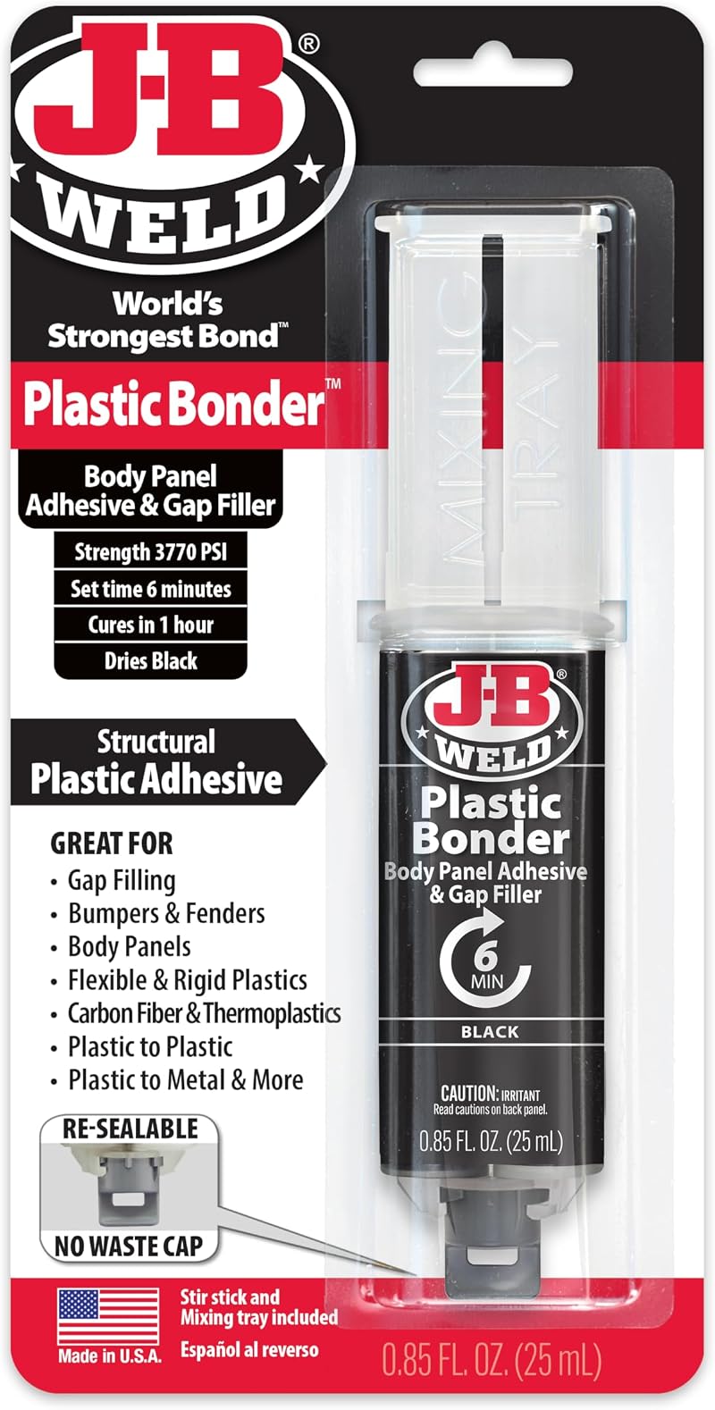 J-B Weld Simply 50139 PlasticBonder Black 25 ml Gap Filler Bonding