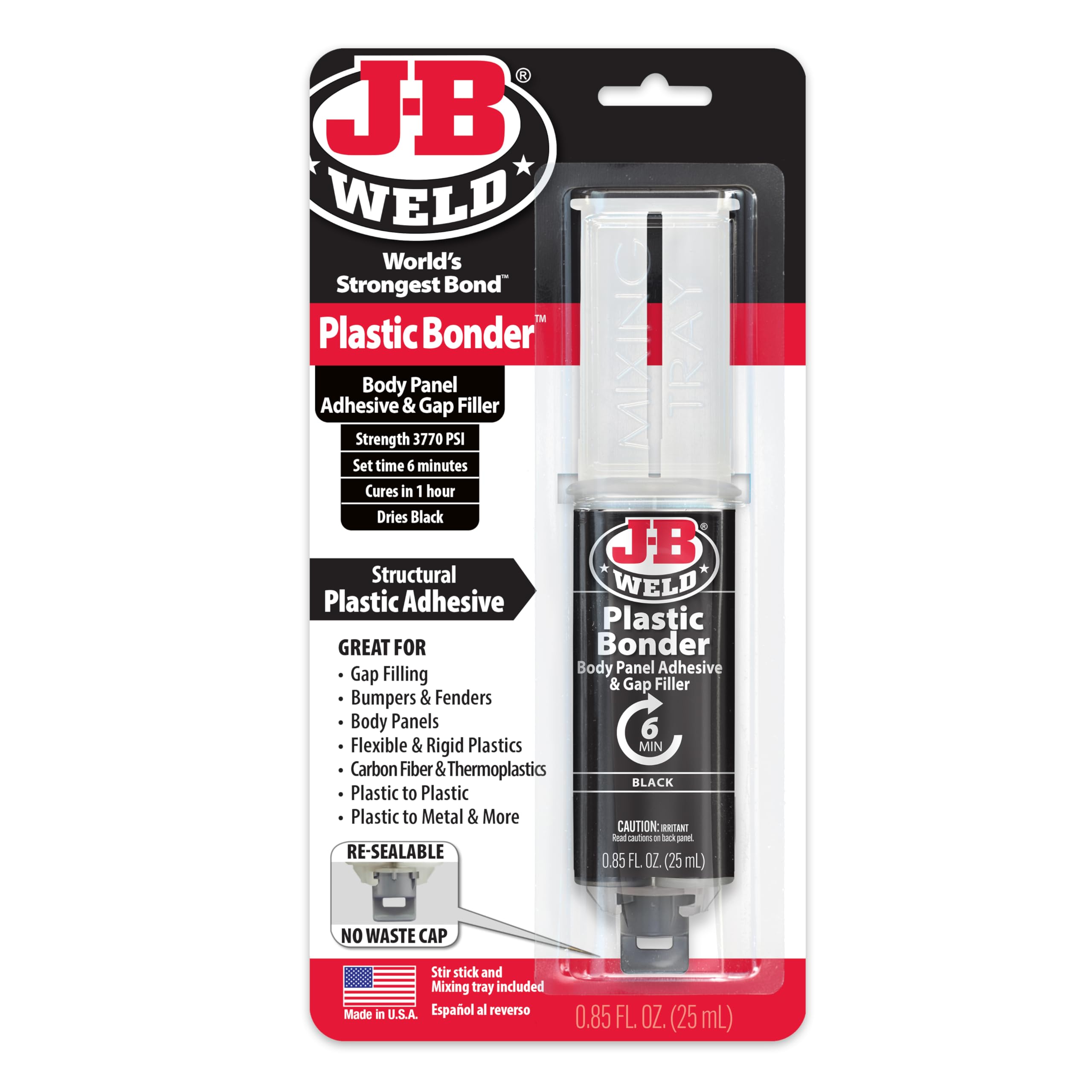 Simply 50139 J-B Weld PlasticBonder- Black,25 ml