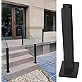 Amazon.com: Black Square Glass Railing Base for Stairs/ Deck Indoor ...