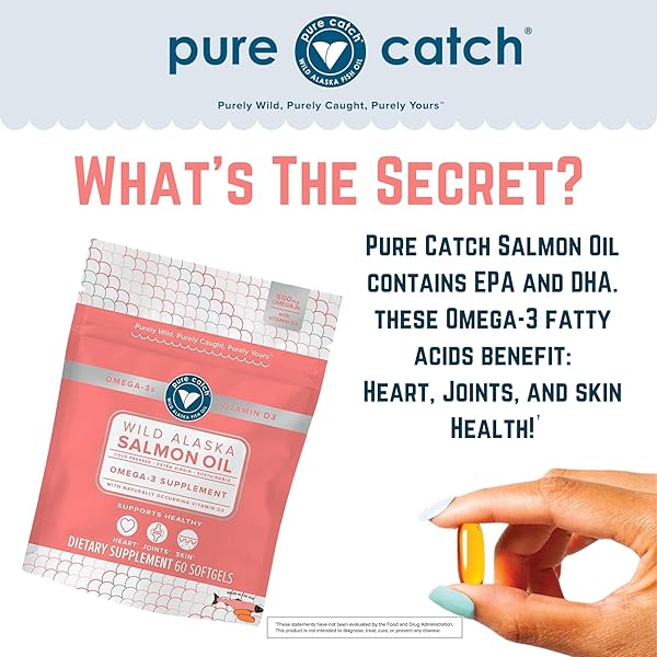 TRIDENT SEAFOODS PURE CATCH WILD ALASKAN FISH OIL FOR WOMEN + VITAMIN D3 – OMEGA-3 SALMON FISH OIL SUPPLEMENT – EPA AND DHA – 60 COUNT DAILY CITRUS SOFT GEL – JOINT SUPPORT, SKIN, AND HEART HEALTH