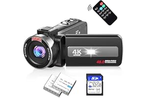 Weochi 4K Video Camera Camcorder Ultra HD 4K 48MP YouTube Vlogging Camera Recorder with 3.0" IPS Touch Screen,IR Night Vision 18X Digital Zoom