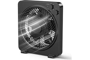 PNTCK XHK 13" Box Fan, Table Fan, Quiet Powerful Desk Fan with 3 Adjustable Speeds, 120 Min Timer, Compact & Portable, Fan for Bedroom Home, Office, Kitchen
