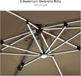 Purple Leaf 3.3m Cantilever Parasol with LED Solar Lights Beige view 5