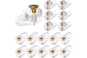 Morobor 100PCS Glass Retainer Clips Kit, Glass Clip Glass Cabinet Clips with Screws for Fixing Glass Cabinet Doors,Suitable for 4-5mm Glass (Transparent with Color Plating Screw)