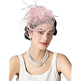 SWEETV Fascinators Hats for Women, Tulle Flower Tea Party Hats for Kentucky Derby, Cocktail, Wedding, Fancy Party