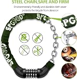 SPGOOD Bike Lock 830mm Heavy Duty 5-Digit Code Chain 14 Colors Dark Green view 5