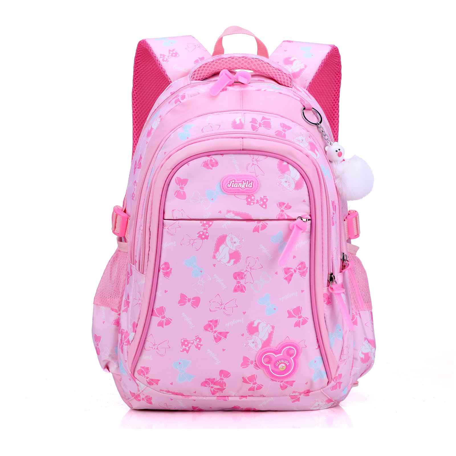 FANDARE School Bags Kids Backpack Toddler Daypacks Teens Student Bookbag Lightweight Backpacks for Girls Primary/Junior High School College Bag Waterproof Nylon Pink