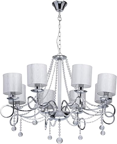 MW Light 684010208 Klassischer Kronleuchter Chrom Metall Silber