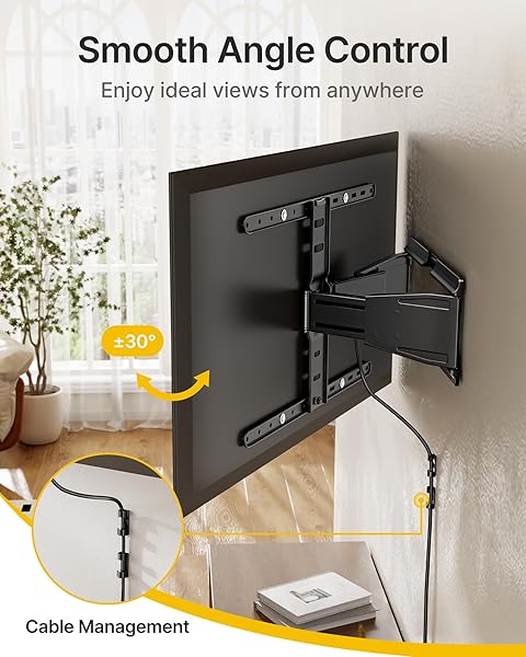 MONTEK 0.77″ ULTRA SLIM TV WALL MOUNT FOR 43-90 INCH TVS, SWIVEL & TILT & LEVELING & EXTENSION WALL MOUNT TV BRACKET WITH ARTICULATING DUAL ARMS, LOW PROFILE FULL MOTION TV MOUNT, 4X WEIGHT TESTED
