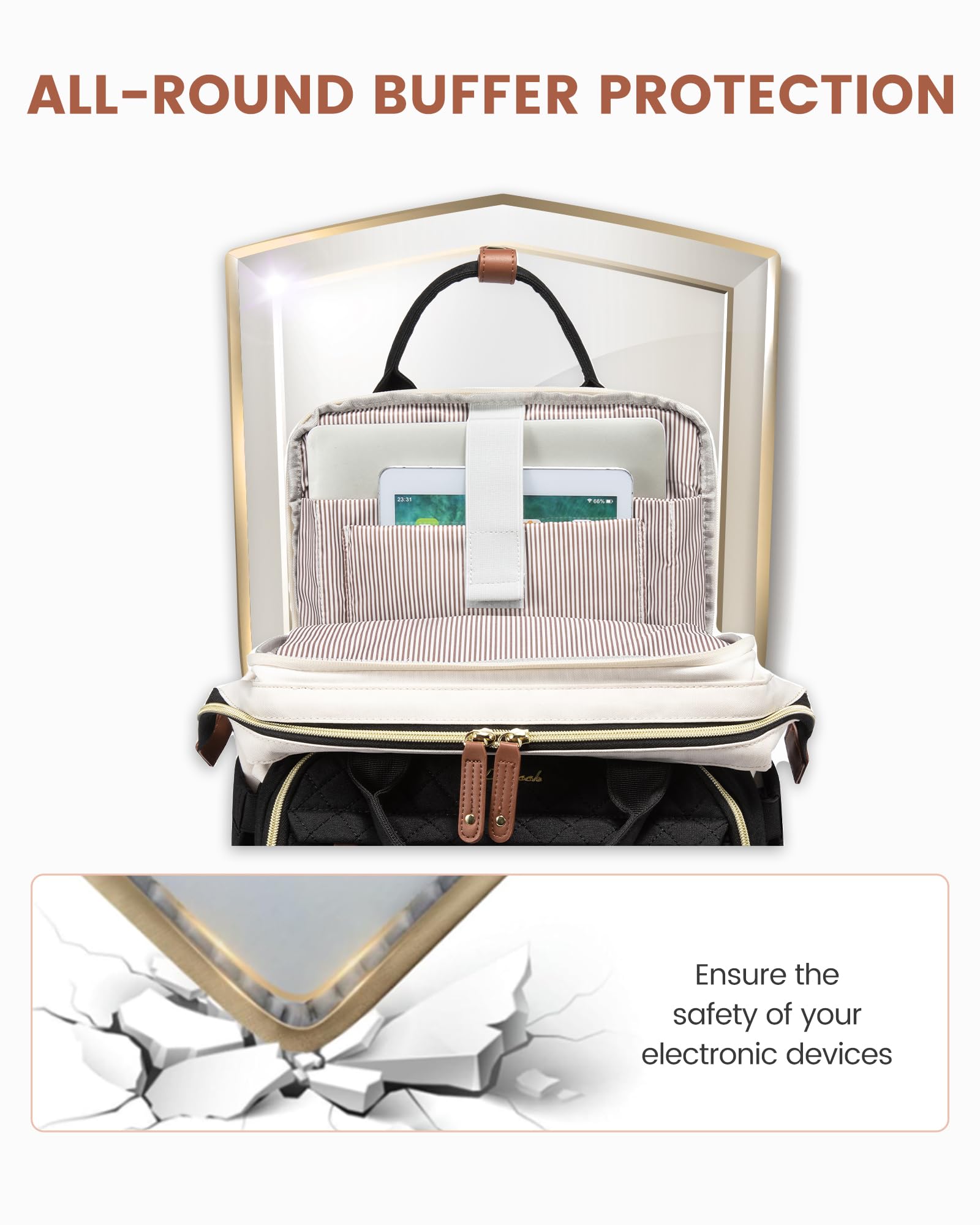 LOVEVOOK Laptop Backpack for Women, 15.6'' Waterproof Nurse Bag Teacher Work Backpack Purse for Women, Travel Computer Backpack for College Office Business Ladies