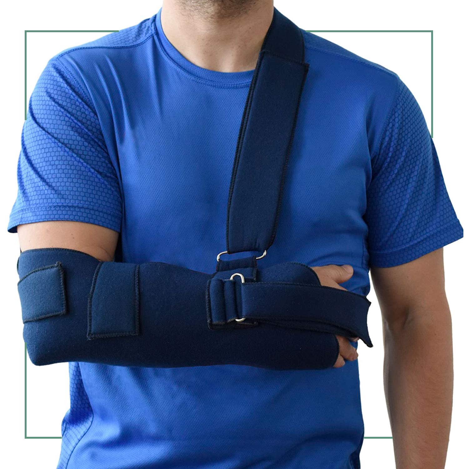 ORTONES | Universal Arm Sling | Shoulder Immobilizer | Adjustable Arm Support | One Size | For Women & Men | Blue Colour