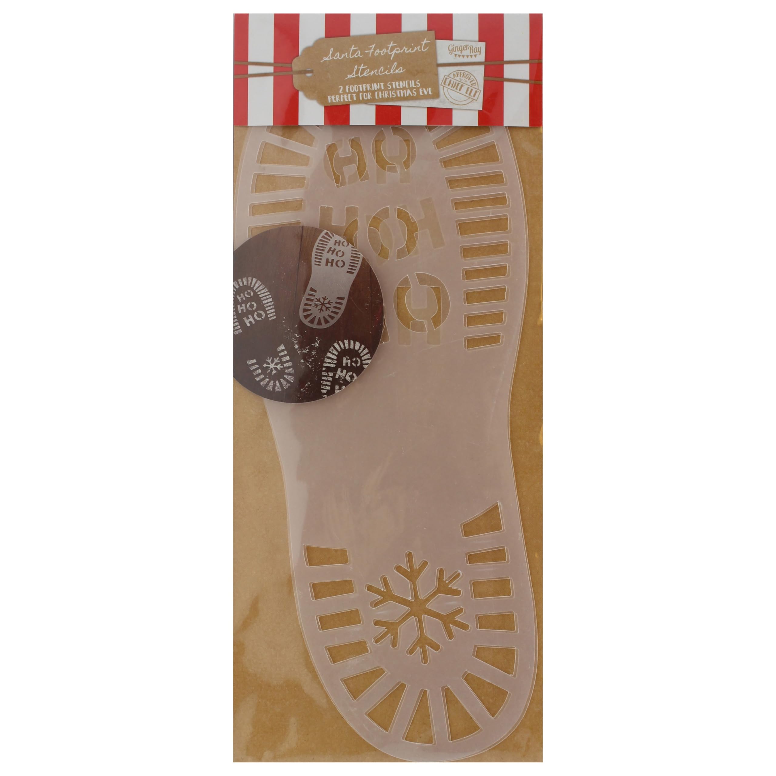 Ginger Ray Father Christmas Santa Eve Foot Print Stencils - Santa and Friends