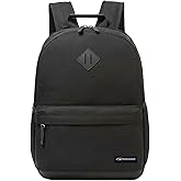 TRAILKICKER Laptop Backpack with Water Resistant Bookbag - Computer Bag with 2 Compartments, Ergonomic Shoulder Straps, 17 Inch Laptop Sleeve, Haul Handle - Book Rucksack - Black