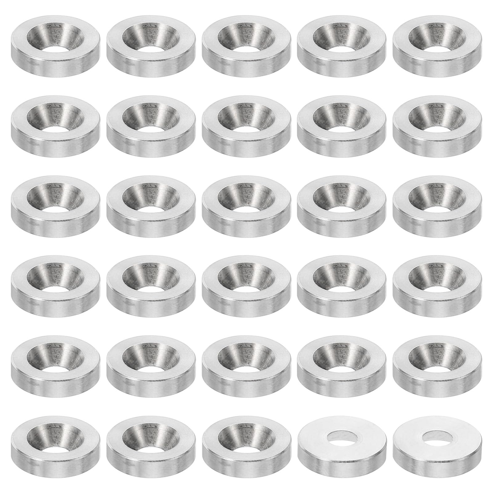 PATIKIL M4 Finish Countersunk Washer, 30pcs 13mm Dia. 3mm Tall Solid 304 Stainless Steel CNC Cup Washer Flat Screw Head Gasket for Constructions
