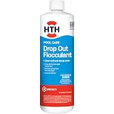 HTH 67229, Swimming Pool Care Drop Out Flocculant, 32oz | Clears Dull &amp; Cloudy Water Fast - Drops Dirt &amp; Dead Algae to Pool Floor - Restores Crystal Clear Water
