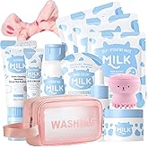 Milk Skincare Set for Kids & Teens,12 IN 1 Moisturizing Milk Skincare for Girls 10-12, Kids Skin Care Set for Girls Ages 8-12, Milk Extract Face Skincare for Women, Valentines Day Gifts for Kids