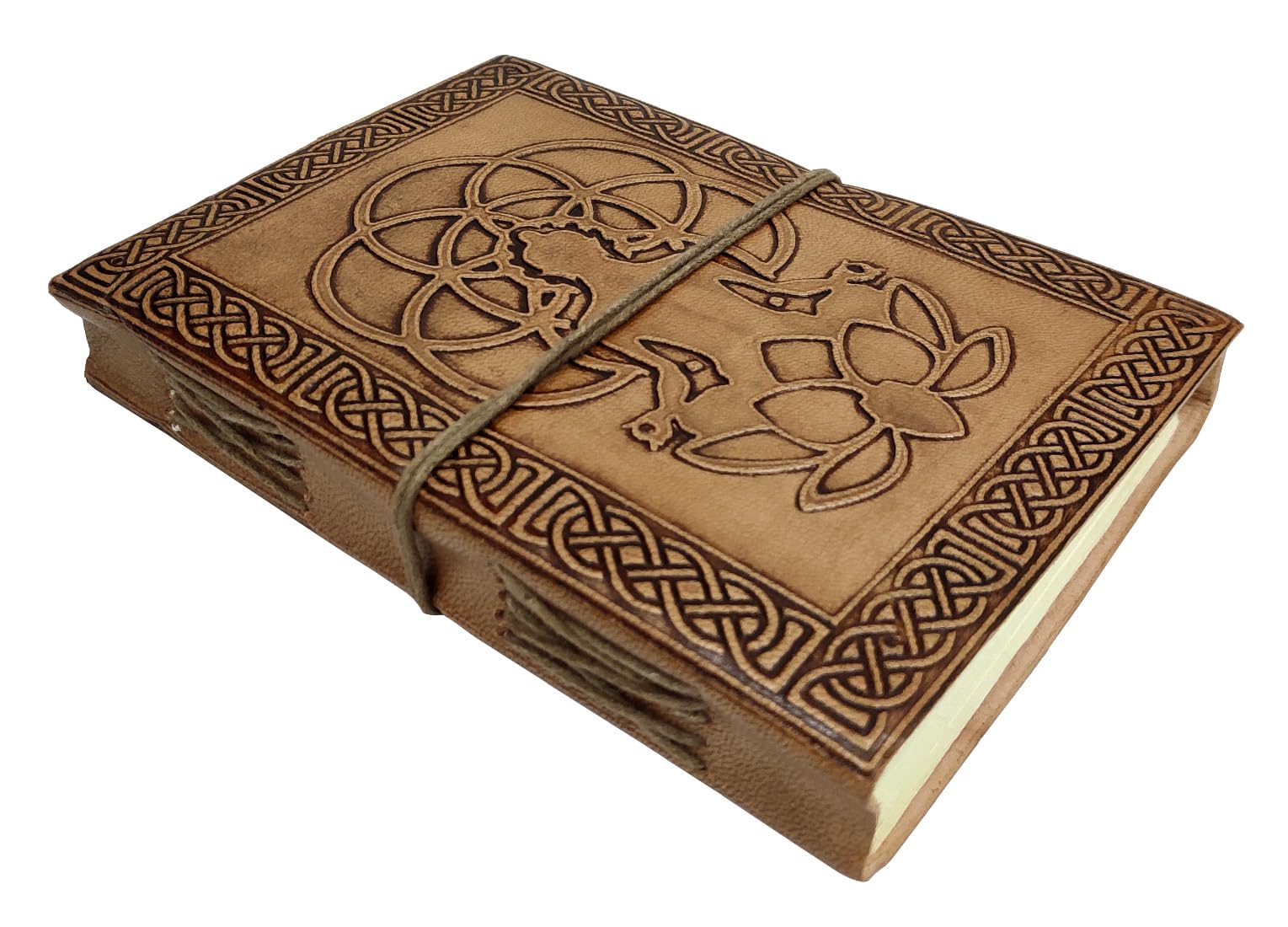 Purpledip Leather Journal 'The Yogi': Handmade Paper Diary for Corporate Gift or Personal Memoir (11739)