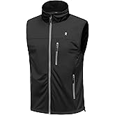 Little Donkey Andy Men's Lightweight Softshell Vest, Windproof Sleeveless Jacket for Running, Hiking, Cycling, Golf