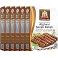 Malka Afghani Seekh Kabab Recipe Mix 50g (1.76 oz) - Authentic Gourmet Spice Powder for Tender Meat BBQ Strips - No MSG Added, Vegan, Non-GMO, Gluten Free & Halal - Pack of 6