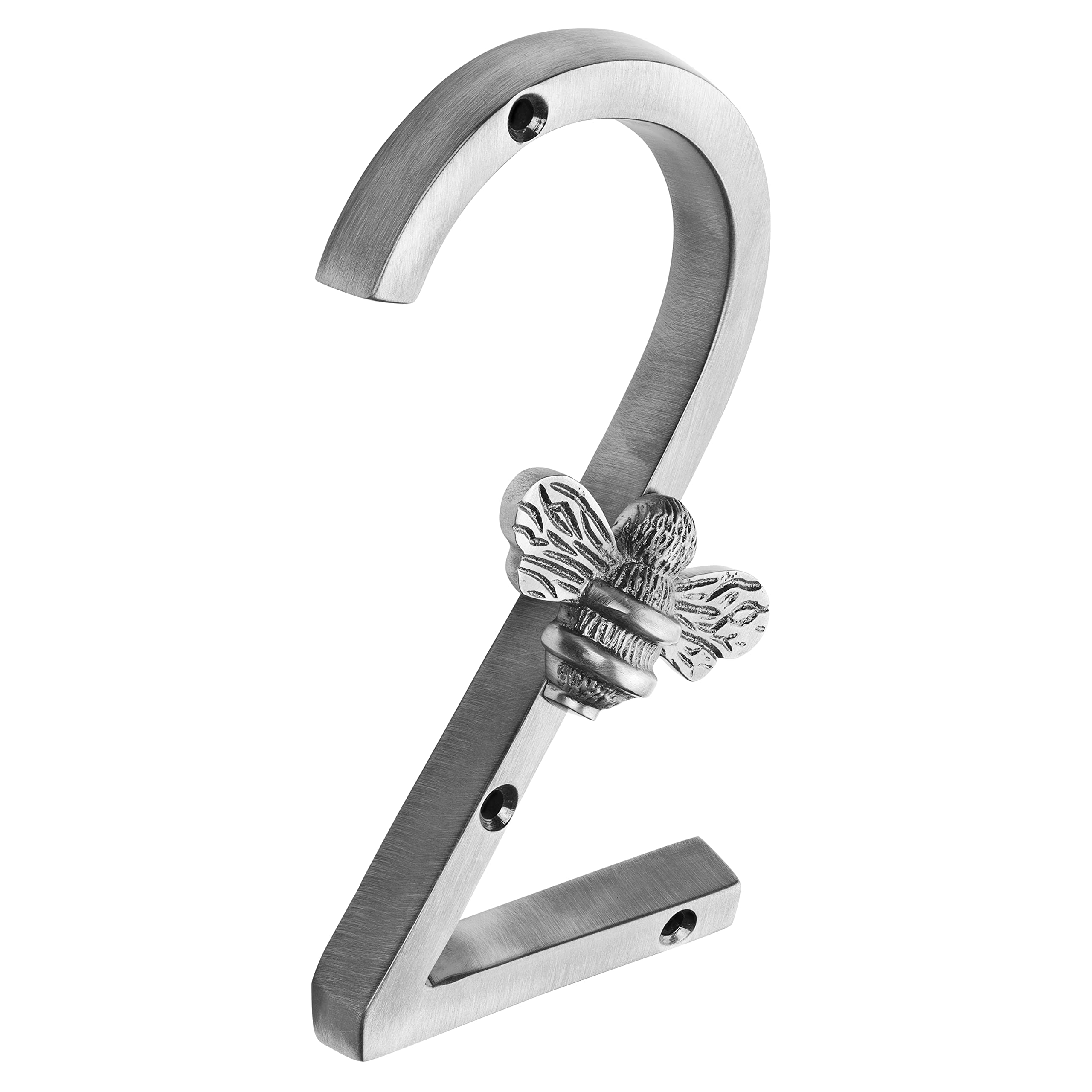 Pewter Brass bee House Number with Bee design | 5 inch Modern Door Sign Numbers Signs Plaques | Street Home Address Numeral (2)