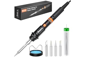 Soldering Iron kit, Preciva 135W Adjustable Temperature and Fast Heating Ceramic Thermostatic Design, 5pcs Replacement Soler 