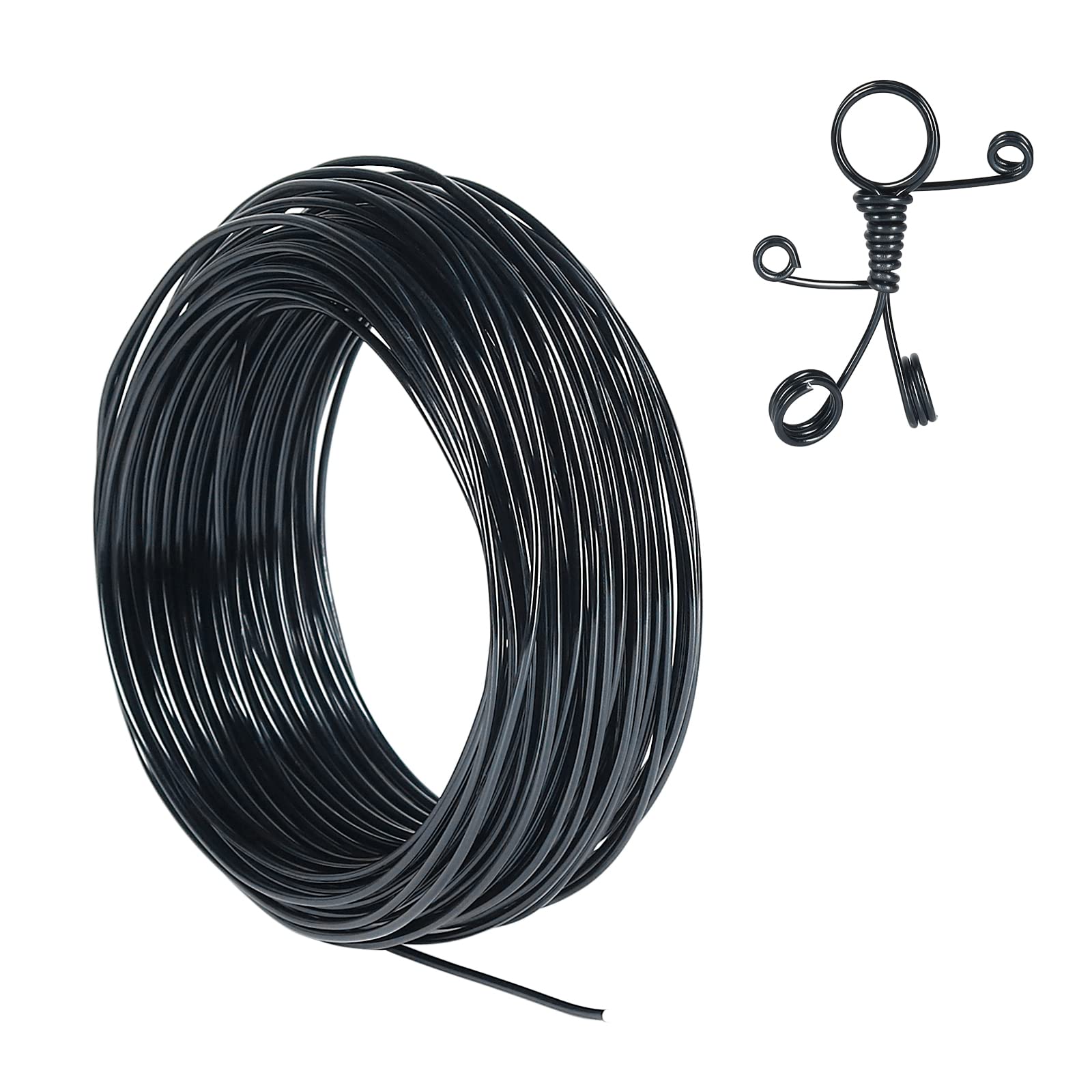 12 Gauge 2mm Aluminum Craft Wire, 100 Feet Bendable Metal Wire for Bonsai Training, Sculpting, Bike Modelling Skeleton Crafting Floral Making, Jewelry Making, Gardening and Wrapping (Black)
