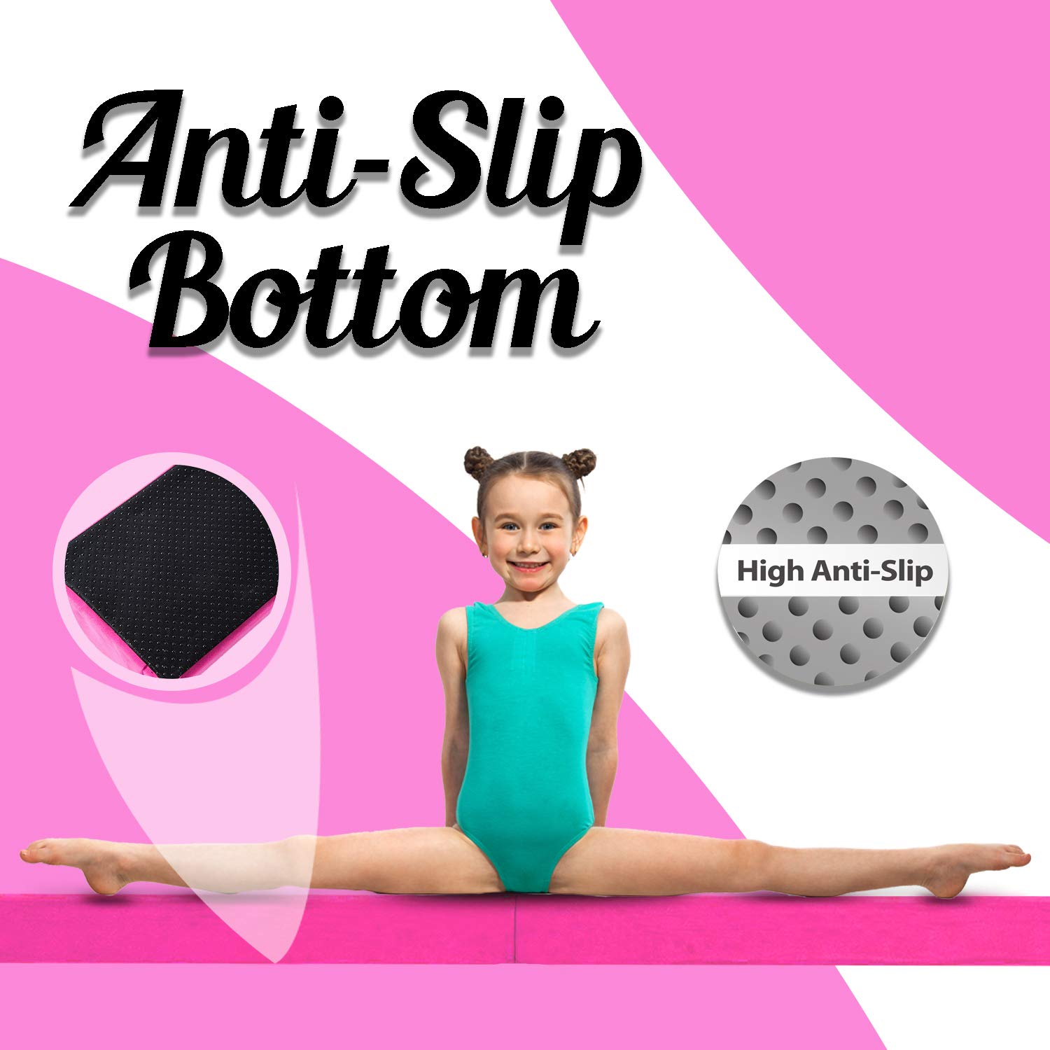 Junior Gymnastics Balance Beam 8 Ft Folding Wood Core Low Floor Beam