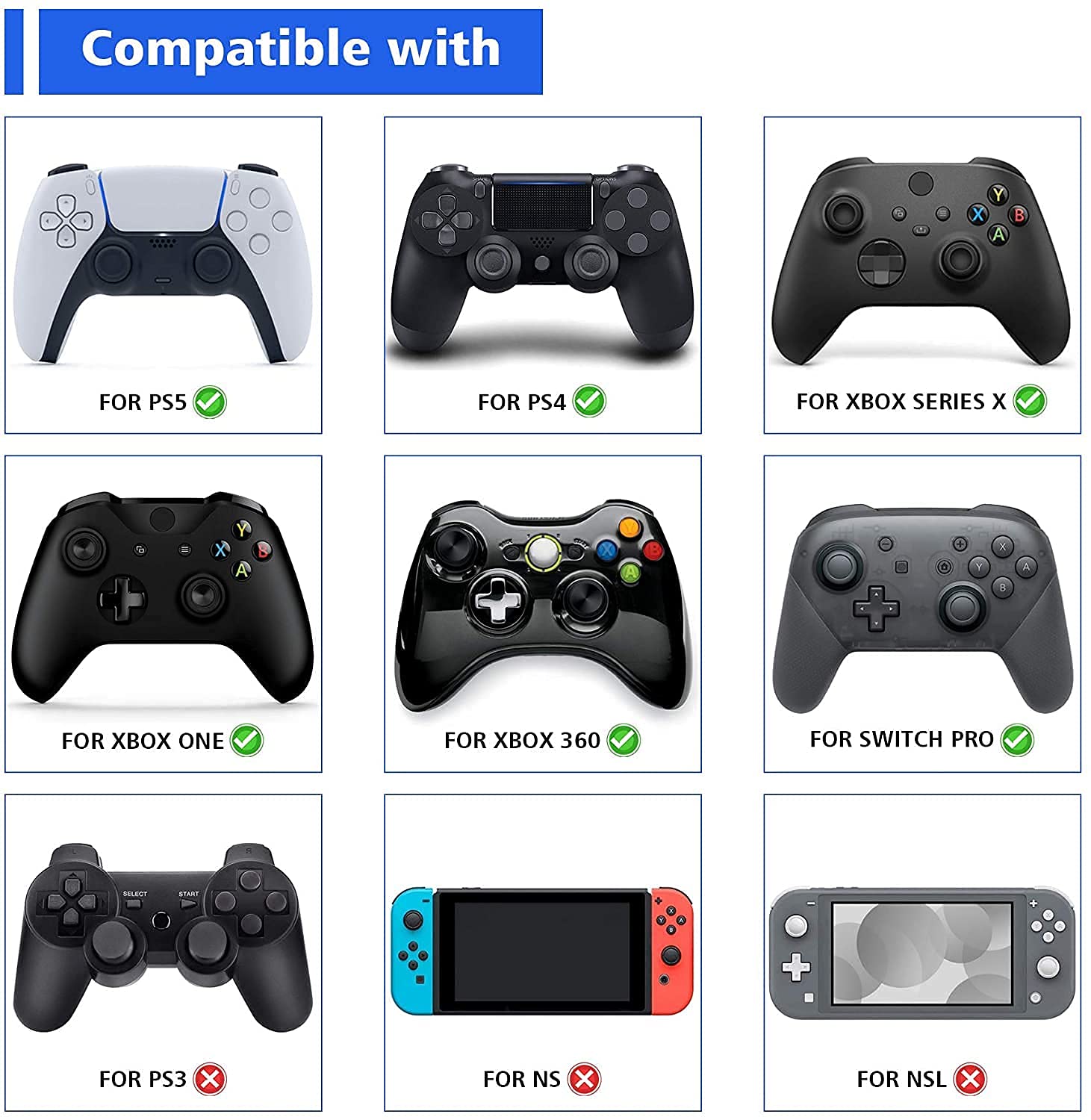 PlayVital Precision Rings for PS5, Xbox Series X/S, PS4, Xbox One, Switch 2 Pro – 10 Pack Aim Assist Joystick Rings, 3 Resistance Levels, 5 Colors for FPS Games & Motion Control