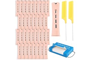 48 Pieces light yellow Hair Perm Rods, 3.3 x 0.79 Inch Curler Perm Rods Cold Wave Perming Rods with 2 Steel Pintail Comb and 